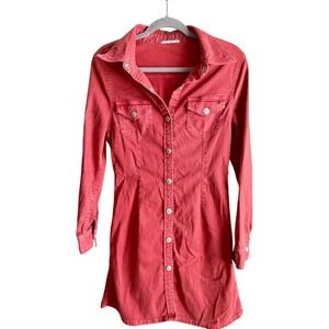 Denim Button‎ Down Dress Red Wash AG